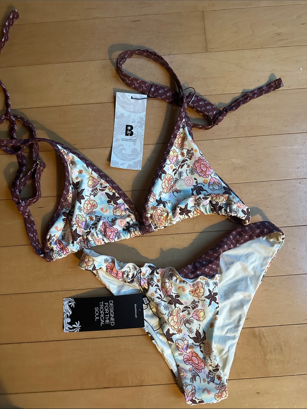 NWT Blackbough Floral Triangle Bikini Set